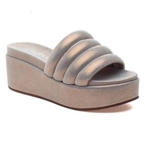 J/SLIDES quirky sandals in bronze metallic suede 6.5 Mint condition!